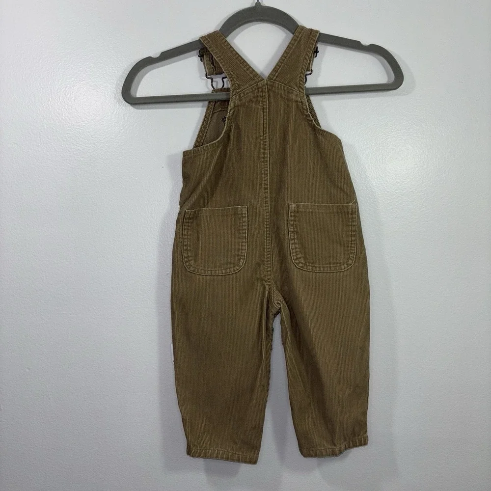 Vintage Corduroy Dinosaur Overalls Boys Size 18M Embroidered